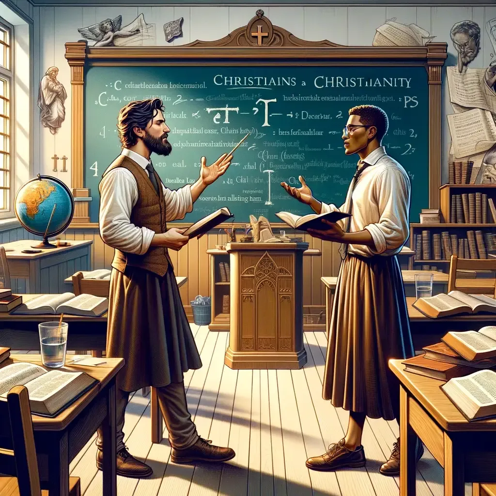 Two Christian scholars debating.