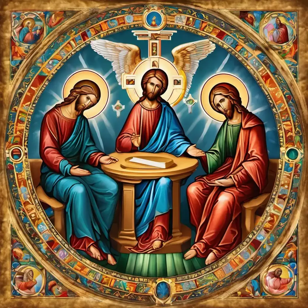 Christian trinity wall painting
